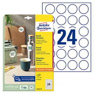 Avery Zweckform címkék 40mm, A4, fehér, 24 címke, 10 darabos csomag, L3415-10, lézer- és tintasugaras nyomtatókhoz, fénymásolókhoz Avery Zweckform címkék 40mm, A4, fehér, 24 címke, 10 darabos csomag, L3415-10, lézer- és tintasugaras nyomtatókhoz, fénymásolókhoz
