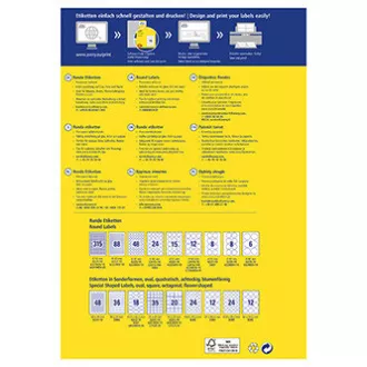 Avery Zweckform címkék 60mm, A4, fehér, 12 címke, 10 darabos csomag, L3416-10, lézer- és tintasugaras nyomtatókhoz, fénymásolókhoz