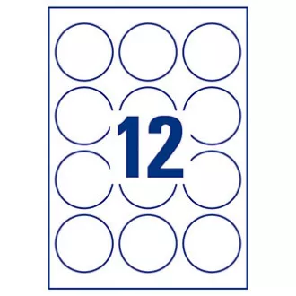 Avery Zweckform címkék 60mm, A4, fehér, 12 címke, 10 darabos csomag, L3416-10, lézer- és tintasugaras nyomtatókhoz, fénymásolókhoz