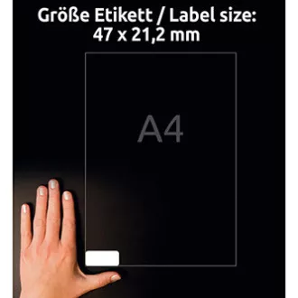 Avery Zweckform címkék 45,7mm x 21,2mm, A4, fehér, 48 címke, rendkívül tartós, 10 db-os csomagolásban, L7911-10, lézernyomtatókhoz és lézernyomtatókhoz.