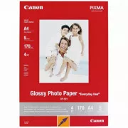Canon fényes fotópapír, GP-501, fotópapír, fényes, GP-501 típus 0775B076, fehér, 21x29,7cm, A4, 200 g/m2, 5 db, tintasugaras papír