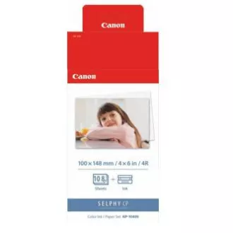 Canon színes tintapapír készlet, KP108IN, KP-108IN, fotópapír, 3 csomag KP36IN típusú fényes, 3115B001, fehér, CP100, 220, 300, 330, 400