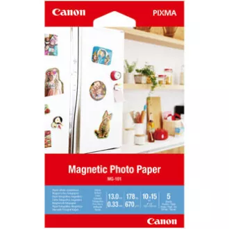 Canon Magnetic Photo Paper, MG-101, fotópapír, fényes, 3634C002, fehér, Canon PIXMA, 10x15cm, 4x6", 670 g/m2, 5 db, nem meghatározott mennyiségben Canon Magnetic Photo Paper, MG-101, fotópapír, fényes, 3634C002, fehér, Canon PIXMA, 10x15cm, 4x6", 670 g/m2, 5 db, nem meghatározott mennyiségben