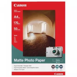 Canon matt fotópapír, MP-101 A4, fotópapír, matt, 7981A005, fehér, A4, 170 g/m2, 50 db, tintasugaras papír