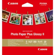 Canon Photo Paper Plus Glossy II, PP-201, fényes fotópapír, fényes, 2311B060, fehér, 13x13cm, 5x5", 265 g/m2, 20 db, tintasugaras papír