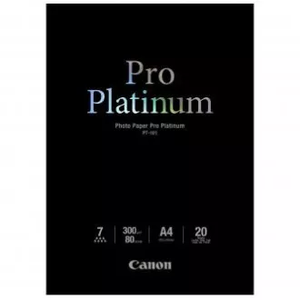 Canon Photo Paper Pro Platinum, PT-101 A4, fotópapír, fényes, 2768B016, fehér, A4, 300 g/m2, 20 db, tintasugaras papír