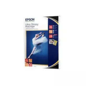 Epson Ultra fényes fotópapír, C13S041944BH, fotópapír, fényes, fehér, R200, R300, R800, RX425, RX500, 13x18cm, 5x7", 300 g/m2, 5