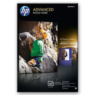 HP Advanced Glossy Photo Paper, Q8692A, fotópapír, szegély nélküli fényes típus, fejlett típusú fehér, 10x15cm, 4x6", 250 g/m2, 100 db,