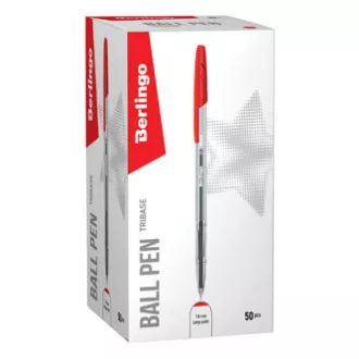 Berlingo, golyóstoll, piros, 50db, 1mm, Tribase