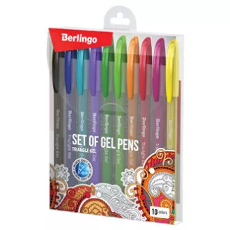 Berlingo, gélhenger készlet, színes, 10db, 0.5mm, Triangle gél