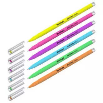 Berlingo, gélhenger, színes, 6 db-os készlet, 0.8mm, Brilliant Neon