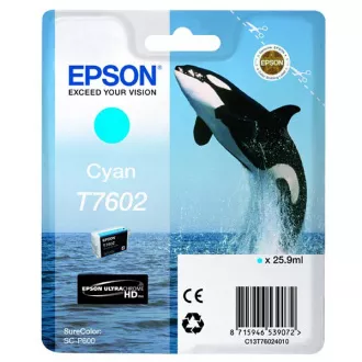 Epson T7602 (C13T76024010) - patron, cyan (azúrkék)