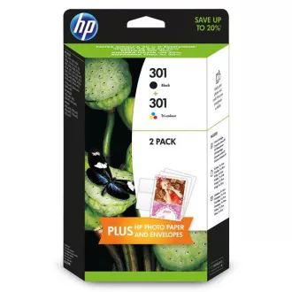 HP 301 (N9J72AE) - patron, black + color (fekete + színes) HP 301 (N9J72AE) - patron, black + color (fekete + színes)