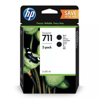 HP 711 (P2V31A) - patron, black (fekete) 2db