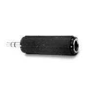 Audió redukció, jack (3,5 mm) hím - jack (6,3 mm) női, sztereó, fekete, logo