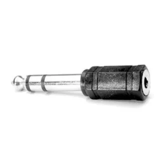 Audió redukció, Jack (6.3mm) hím - Jack (3.5mm) női, sztereó, fekete, Logo