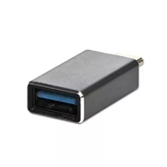 USB reduktor, (3.1), USB C hím - USB A csatlakozó, fém