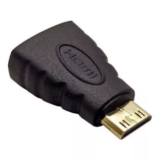 Videó reduktor, mini HDMI hím - HDMI csatlakozó, fekete