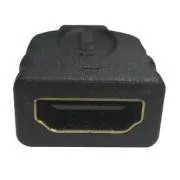 Videó redukció, micro HDMI hím - HDMI nő, fekete, aranyozott logós csatlakozók