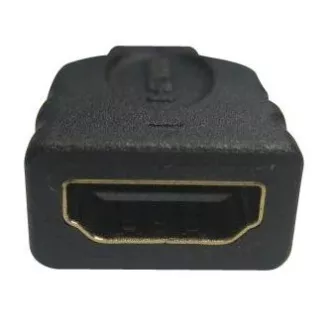 Videó redukció, micro HDMI hím - HDMI nő, fekete, aranyozott logós csatlakozók