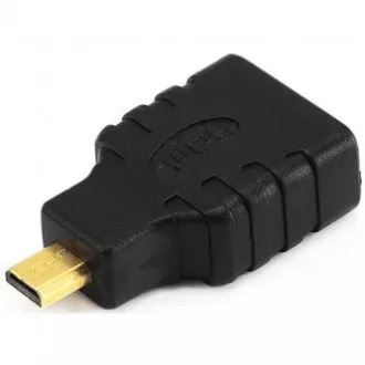 Videó redukció, micro HDMI hím - HDMI nő, fekete, aranyozott logós csatlakozók