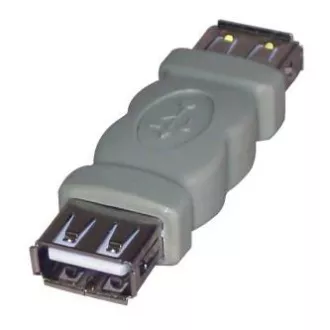 USB csatlakozó, (2.0), USB A female - USB A female, szürke, logós buborékcsomagolás 29241, ELADÓ
