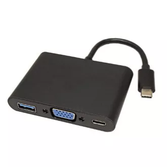 USB/Video átalakító   HUB, DP Alt Mode, USB C hím - VGA (D-sub) csatlakozó   USB C csatlakozó (PD)   USB A hím, fekete, műanyag zacskó 2560