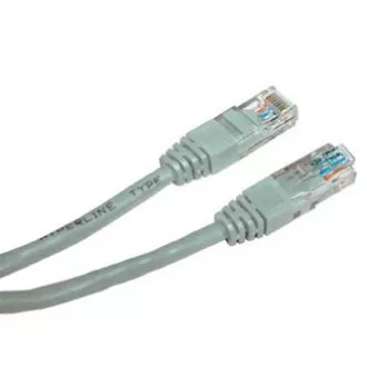 LAN hálózati kábel UTP patchkábel, Cat.5e, RJ45 csatlakozó - RJ45 csatlakozó, 1 m, árnyékolatlan, CCA, szürke, gazdaságos, szürke