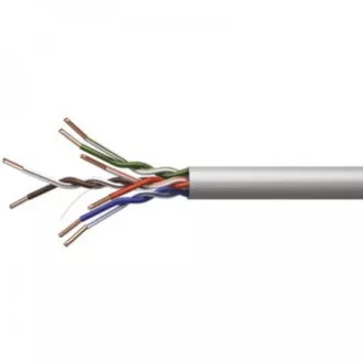 LAN hálózati kábel UTP patchkábel, Cat.5e, RJ45 csatlakozó - RJ45 csatlakozó, 1 m, árnyékolatlan, CCA, szürke, gazdaságos, szürke