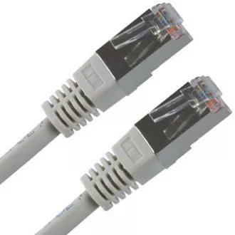 LAN kábel FTP patchkábel, Cat.5e, RJ45 csatlakozó - RJ45 csatlakozó, 0,5 m, árnyékolt, szürke, gazdaságos