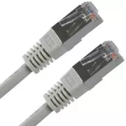 LAN kábel FTP patchkábel, Cat.5e, RJ45 csatlakozó - RJ45 csatlakozó, 1 m, árnyékolt, szürke, gazdaságos