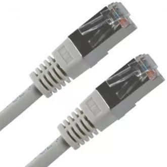 LAN kábel FTP patchkábel, Cat.5e, RJ45 csatlakozó - RJ45 csatlakozó, 1 m, árnyékolt, szürke, gazdaságos