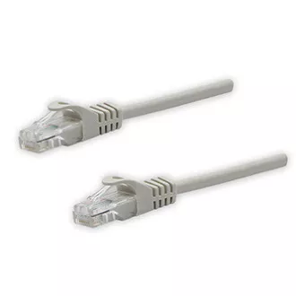 LAN hálózati kábel UTP patchkábel, Cat.5e, RJ45 csatlakozó - RJ45 csatlakozó, 1 m, árnyékolatlan, szürke, tiszta réz, gazdaságos, gazdaságos