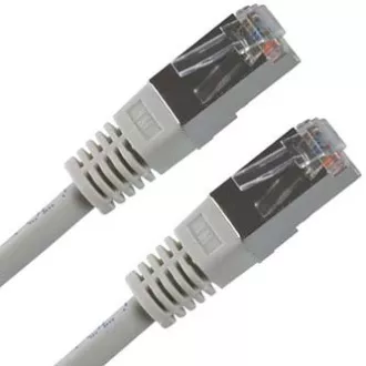 LAN kábel FTP patchkábel, Cat.5e, RJ45 csatlakozó - RJ45 csatlakozó, 1,5 m, árnyékolt, szürke, gazdaságos