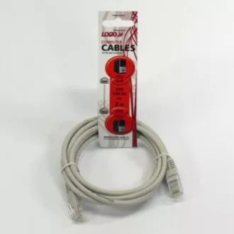 LAN hálózati kábel UTP patchkábel, Cat.5e, RJ45 csatlakozó - RJ45 csatlakozó, 2 m, árnyékolatlan, szürke, Logo LOGO táska