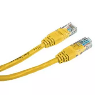 LAN hálózati kábel UTP patchkábel, Cat.5e, RJ45 csatlakozó - RJ45 csatlakozó, 0,25 m, árnyékolatlan, sárga, gazdaságos, ELADÓ