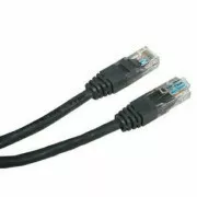 LAN hálózati kábel UTP patchkábel, Cat.5e, RJ45 csatlakozó - RJ45 csatlakozó, 3 m, árnyékolatlan, fekete, gazdaságos, ELADÓ