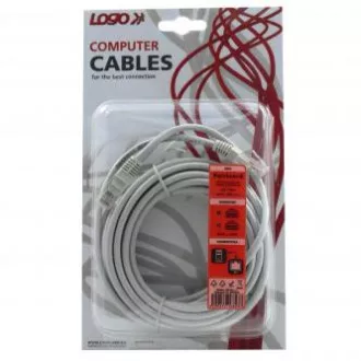 LAN kábel UTP patchkábel, Cat.5e, RJ45 csatlakozó - RJ45 csatlakozó, 5 m, árnyékolatlan, szürke, logós buborékfólia