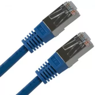 LAN kábel FTP patchkábel, Cat.5e, RJ45 hím - RJ45 hím, 5 m, árnyékolt, kék, tiszta réz, gazdaságos, ELADÓ
