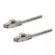LAN kábel FTP patchkábel, Cat.5e, RJ45 hím - RJ45 hím, 10 m, árnyékolt, szürke, tiszta réz, gazdaságos