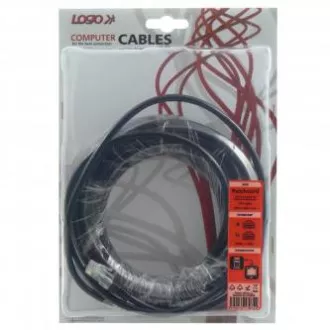 LAN kábel UTP patchkábel, Cat.5e, RJ45 csatlakozó - RJ45 csatlakozó, 10 m, árnyékolatlan, szürke, logós buborékfólia