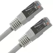 LAN kábel FTP patchkábel, Cat.5e, RJ45 csatlakozó - RJ45 csatlakozó, 10 m, árnyékolt, szürke, gazdaságos