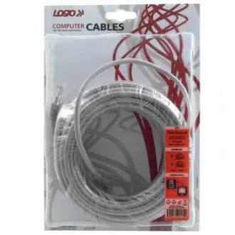 LAN kábel UTP patchkábel, Cat.5e, RJ45 csatlakozó - RJ45 csatlakozó, 15 m, árnyékolatlan, szürke, logós buborékfólia