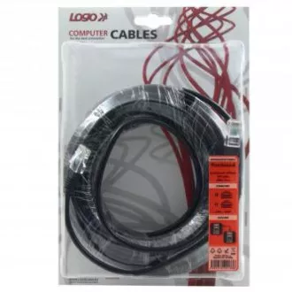 Hálózati LAN kábel UTP crossover patchkábel, Cat.5e, RJ45 hím - RJ45 hím, 15 m, árnyékolatlan, crossover, szürke, 2 PC csatlakoztatására, Log