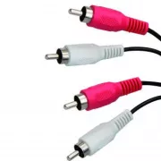 Audiokábel 2x Cinch hím - 2x Cinch hím, 0,5m, fekete
