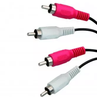 Audiokábel 2x Cinch hím - 2x Cinch hím, 0,5m, fekete