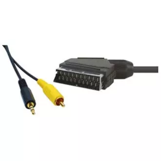 Audio/Video kábel SCART hím - CINCH hím   Jack (3.5mm) hím, 1.5m, fekete