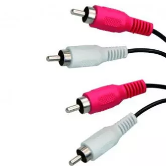 Audiokábel 2x CINCH hím - 2x CINCH hím, 1,5m, fekete, Logo