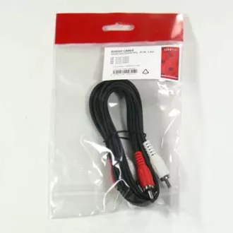 Audiokábel 2x CINCH hím - 2x CINCH hím, 1,5m, fekete, Logo