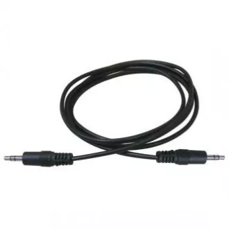 Audiokábel Jack (3.5mm) hím - Jack (3.5mm) hím, 1.5m, fekete, Logo